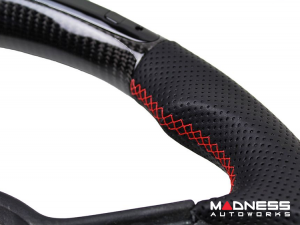 Alfa Romeo Giulia Steering Wheel - Carbon Fiber - w/ LED Functions - Perforated Leather - Non QV Models